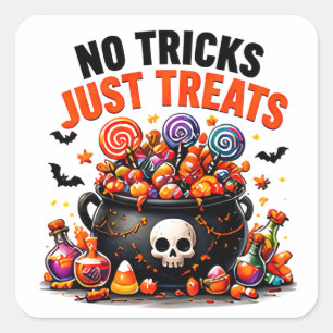 Geen Streken Alleen Snoepjes Grappige Halloween Sn Vierkante Sticker