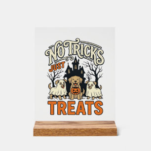 Geen Streken Alleen Snoepjes Halloween Hond Geest Acryl Bord