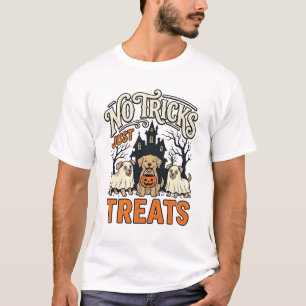 Geen Streken Alleen Snoepjes Halloween Hond Geest T-shirt