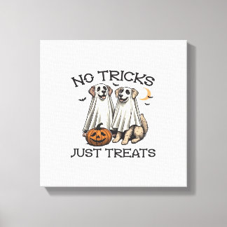 Geen Streken Alleen Snoepjes Hond Halloween Shirt  Canvas Afdruk