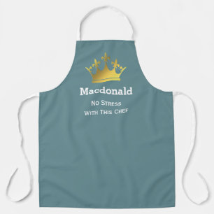 GEEN STRESS CHEF Gepersonaliseerde kroon CADET Schort