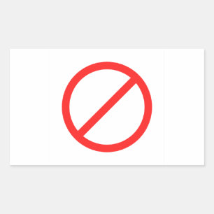 Geen symbool rechthoekige sticker