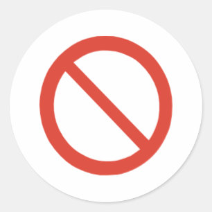 Geen symbool ronde sticker
