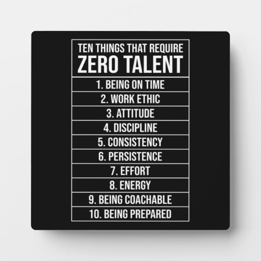 Geen Talent vereist - Succes Motivatie Fotoplaat (Voorkant)