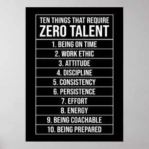 Geen Talent vereist - Succes Motivatie Poster