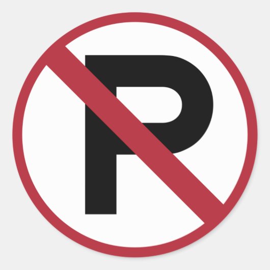 Geen teken van het Parkerensymbool Ronde Sticker (Voorkant)