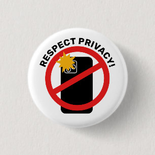 Geen telefoonfotografie - Respecteer Privacy Jouw Ronde Button 3,2 Cm