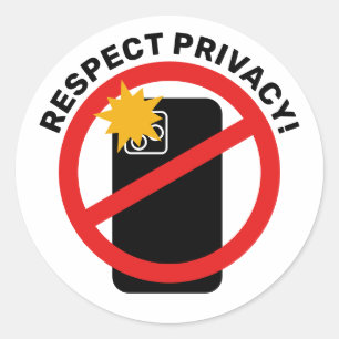 Geen telefoonfotografie - Respecteer Privacy Jouw Ronde Sticker