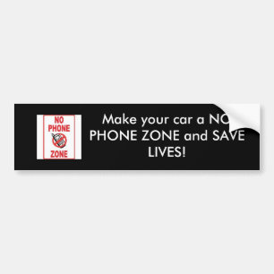GEEN TELEFOONZONE, maak van je auto een GEEN TELEF Bumpersticker