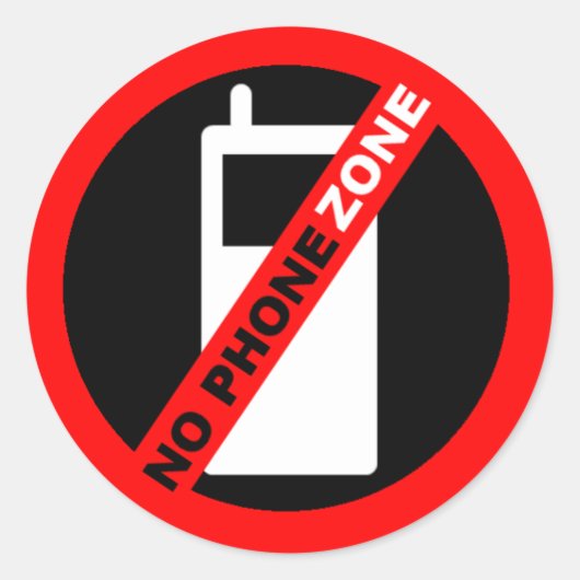 "Geen telefoonzone" Ronde Sticker (Voorkant)
