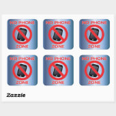 Geen telefoonzone vierkante sticker (Vel)