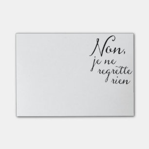 Geen terugblik - ik betreur niets Inspirerend Post-it® Notes