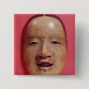 Geen theatermasker vierkante button 5,1 cm