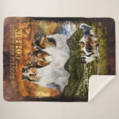 Geen thuis met collies, Sheep Herding, Rustic - Sherpa Deken (Voorkant (horizontaal))