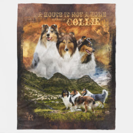 Geen thuis met ruwe collie, schapenhouderij, land fleece deken
