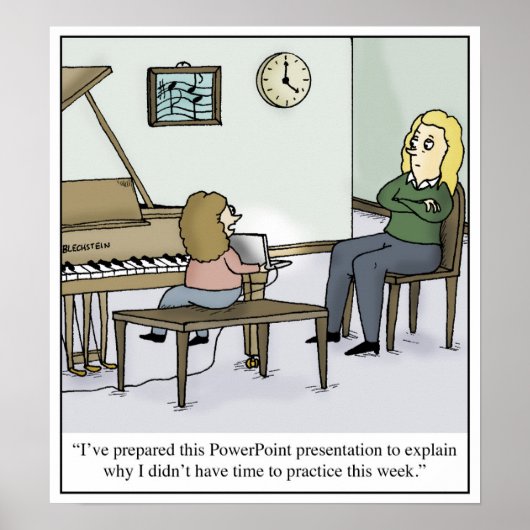 Geen tijd om Piano Lesson-Cartoon te oefenen Poster (Voorkant)