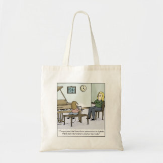 Geen tijd om Piano Lesson-Cartoon te oefenen Tote Bag