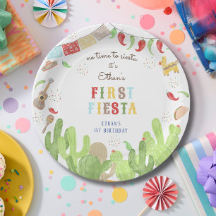 Geen tijd voor siesta fiesta mexican eerste verjaa papieren bordje