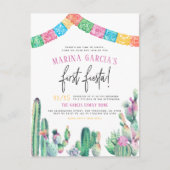 Geen tijd voor Siesta First Fiesta Girl Birthday P Briefkaart (Voorkant)
