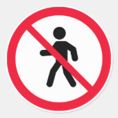 Geen toegang voetgangersbord | Classic Ronde Stick Sticker (Voorkant)