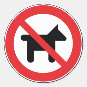 Geen toegestane honden ronde sticker