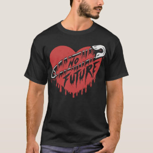 Geen Toekomst VeiligheidsSpeld Hart Punk Rock Grun T-shirt