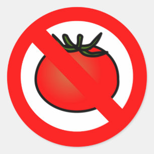 Geen tomaten ronde sticker