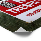 GEEN TRESPASSEND teken en ... Poster (Hoek)