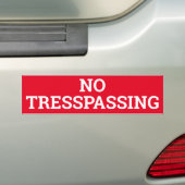 GEEN TRESPASSEND teken/sticker Bumpersticker (Op auto)