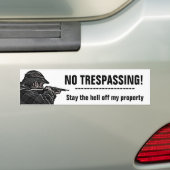 GEEN TRESPASSENDE Bumpersticker van de Beschermer  (Op auto)