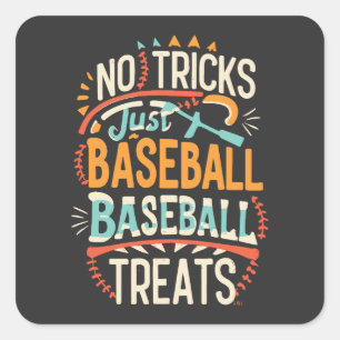 Geen trucs alleen honkbal trakteert Halloween honk Vierkante Sticker