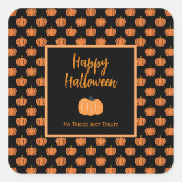 Geen trucs behandelen alleen de oranje pompoenen v vierkante sticker