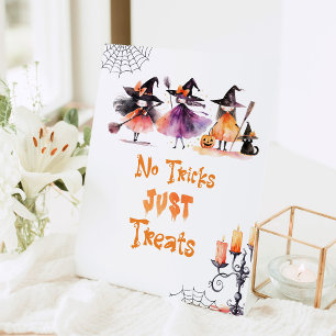 Geen trucs behandelt alleen Halloween heksenfeest Reclamebord Met Voetstuk