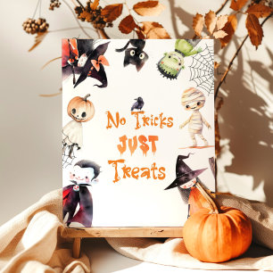 Geen trucs behandelt alleen Halloween Kostuumfeest Poster