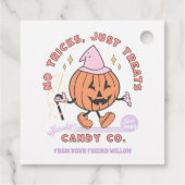 Geen trucs behandelt alleen Spooky Snoep Co Hallow Bedankjes Labels (Achterkant)