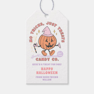 Geen trucs behandelt alleen Spooky Snoep Co Hallow Cadeaulabel
