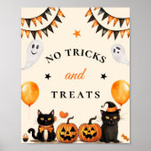 " Geen trucs & traktaties " Boo Black Cat Hallowee Poster (Voorkant)