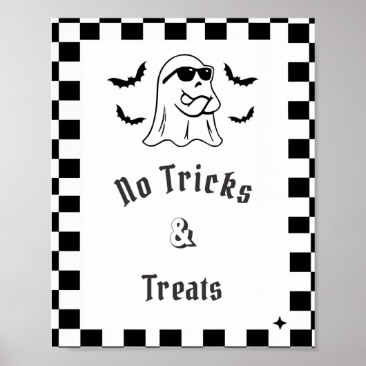 " Geen trucs & traktaties" Boo Funny Baby shower s Poster (Voorkant)