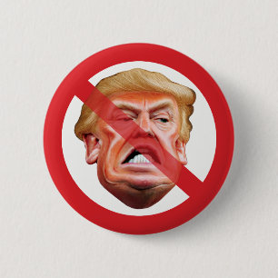 Geen Trump - Anti Trump Geen Symbool Diagonale Lij Ronde Button 5,7 Cm