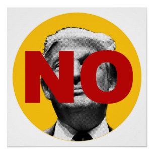 Geen Trump (geel en rood) Perfect Poster