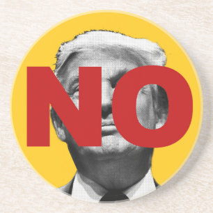 Geen Trump (geel en rood) Zandsteen Onderzetter
