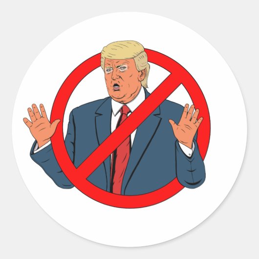 Geen Trump Ronde Sticker (Voorkant)