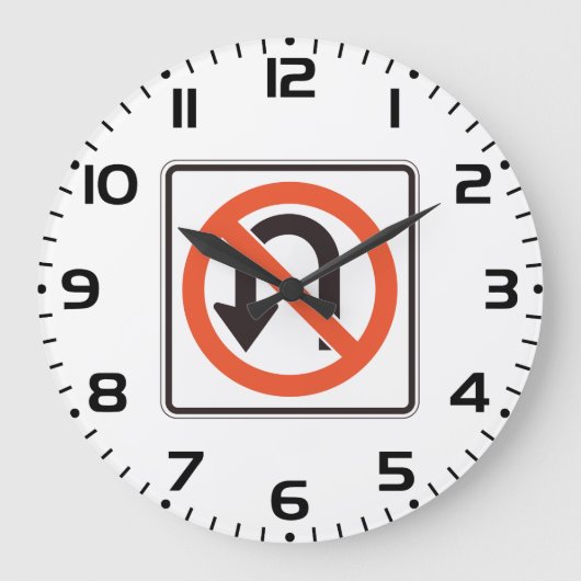 Geen U-bocht verkeersveiligheidssymbool Grote Klok (Voorkant)