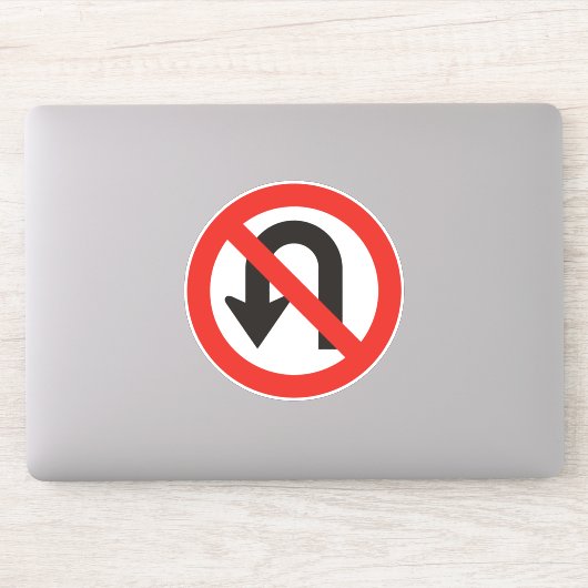 Geen U-Draaiteken Sticker (Computer)