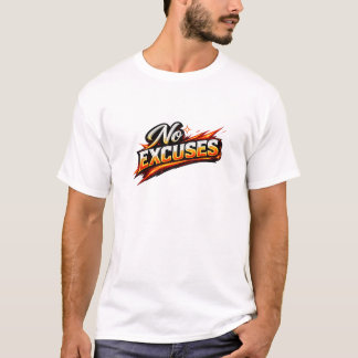 Geen Uitvluchten Krachtig Motiverend Fitnessontwer T-shirt