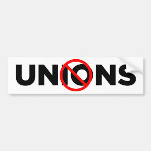 Geen Unies Bumpersticker