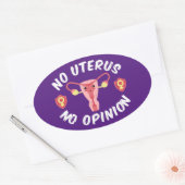 Geen uterus, geen advies Pro-Choice Ovale Sticker (Envelop)