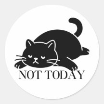 Geen Vandaag Vakantie Stemming Zwarte Kat Sticker