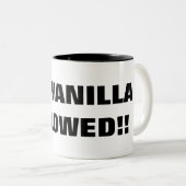 GEEN VANILLA TOEGESTAAN! TWEEKLEURIGE KOFFIEMOK (Voorkant rechts)