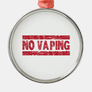 Geen Vaping Red Ink Stamp Metalen Ornament